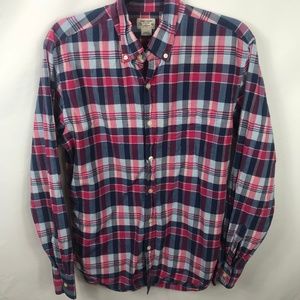 J. Crew Madras Plaid Tailored Button Down Shirt